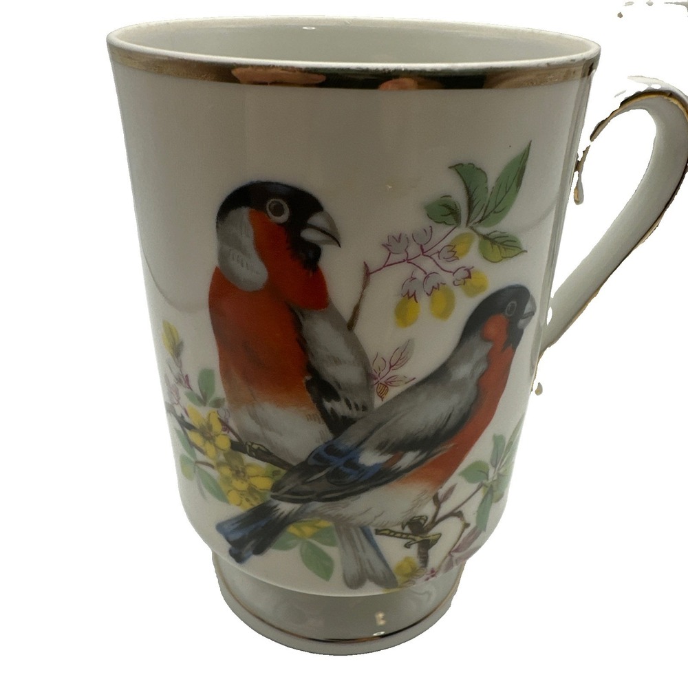 Vtg. Royal Crown Arnart Bird Pedestal Footed Porcelain Gold Trim Coffee Tea Cup - Picture 2 of 4
